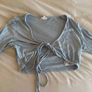 Garage cop top with tie around waist